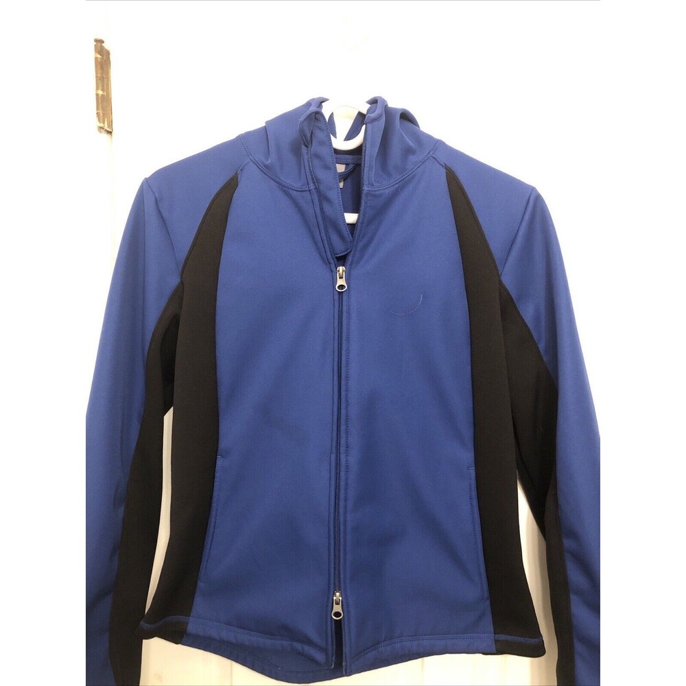 VTG C9 Champion Full Front Zip Hooded Size Small Jacket Color Block Royal Black